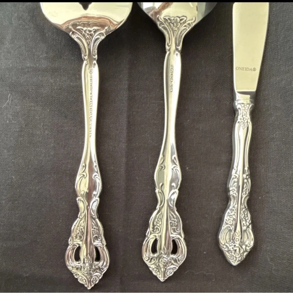 ONEIDA Michelangelo Stainless Steel 3-Pc Serving Set Fork Spoon Knife‎ - Picture 3 of 8
